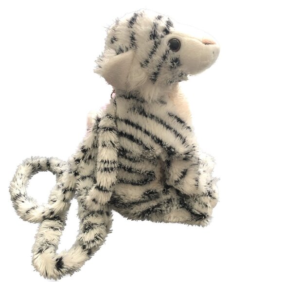 RARE BJ Toys Snow Leopard Purse Shoulder & Hand Straps Zippered Pocket 4" Deep - Picture 2 of 11